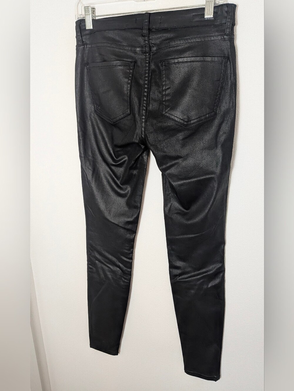 KUT from the Kloth Donna Women's High Rise Skinny black coated Jeans Sz 2